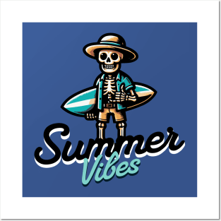 Summer Vibes Skeleton Posters and Art